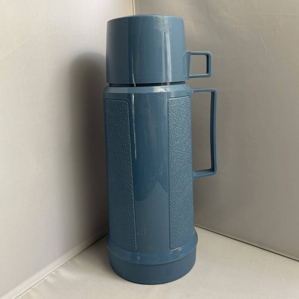 Vintage THERMOS Light Blue Narrow Neck Bottle‎ 1L Made in Canada